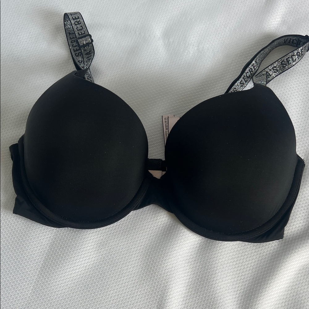 Victoria's Secret Black Bra with Logo Straps.34D